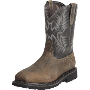 imageAriat Mens Sierra Wide Square Toe Work BootEarthBlack Crunch