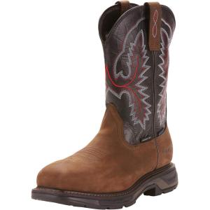 imageAriat Mens WorkHog XT Wide Square Toe Waterproof Carbon Toe Work BootOily Distressed Brown5