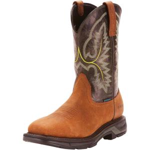 imageAriat Mens WorkHog XT Wide Square Toe Waterproof Work BootTumbled BarkDark Forest