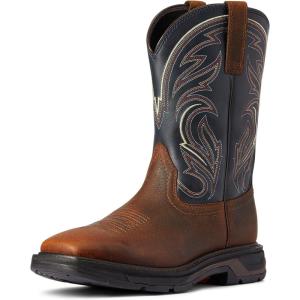 imageAriat Mens Workhog Xt Cottonwood Work BootBrown Oiled RowdyMidnight Blue