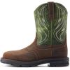 imageAriat Mens Sierra Shock Shield Steel Toe Work BootDark BrownGrass Green