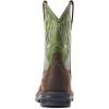 imageAriat Mens Sierra Shock Shield Steel Toe Work BootDark BrownGrass Green