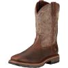 imageAriat Mens WorkHog Wide Square Toe Waterproof Steel Toe Work BootBrown Crocodile PrintDark Chocolate