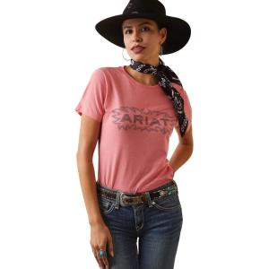 imageARIAT Womens Stitch TShirt Coral HeatherCoral Heather