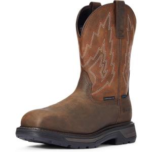 imageAriat Mens Big Rig Waterproof Composite Toe Work BootDark BrownDistressed Brown