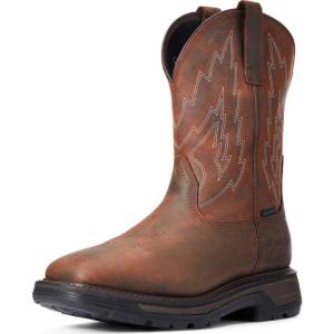 imageAriat Mens Big Rig Waterproof Work BootDark BrownDistressed Brown