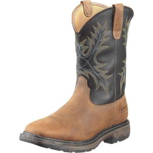imageAriat Mens WorkHog Wide Square Toe Waterproof Steel Toe Work BootAged Bark
