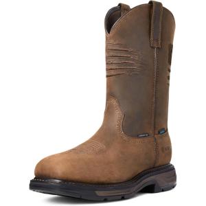 imageAriat Mens Workhog Xt Patriot Waterproof Carbon Toe Work BootDistressed Brown