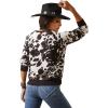 imageARIAT Womens Real Hide Crew SweatshirtBlack and White