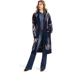 imageARIAT Womens Coatigan Chimayo Sweater Navy JacquardNavy Jacquard
