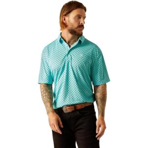imageARIAT Mens All Over Print PoloAruba Blue