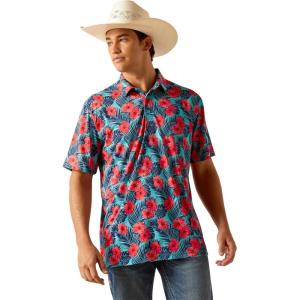 imageARIAT Mens All Over Print PoloBlue Curacao