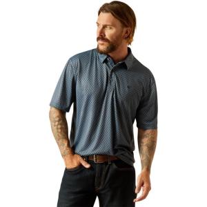 imageARIAT Mens All Over Print PoloNewsboy Blue