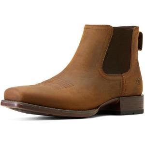 imageAriat Mens Booker Ultra Square Toe Western BootOily Distressed Tan