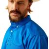 imageARIAT Mens Team Blue Logo Long Sleeve Button Down ShirtBlueLight Blue