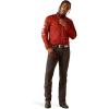 imageARIAT Mens Team Blue Logo Long Sleeve Button Down ShirtDark RedKhaki