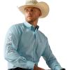 imageARIAT Mens Team Blue Logo Long Sleeve Button Down ShirtLight BlueBlue