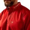 imageARIAT Mens Team Blue Logo Long Sleeve Button Down ShirtRedKhaki
