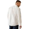 imageARIAT Mens Team Blue Logo Long Sleeve Button Down ShirtWhiteKhaki
