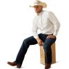 imageARIAT Mens Team Blue Logo Long Sleeve Button Down ShirtWhiteKhaki