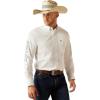 imageARIAT Mens Team Blue Logo Long Sleeve Button Down ShirtWhiteKhaki