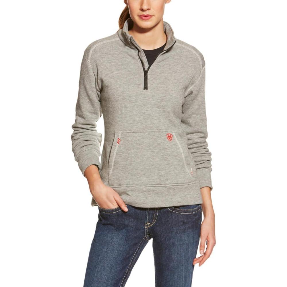 imageAriat Womens FR Polartec Fleece 14 Zip TopHeather Grey