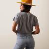 imageARIAT Womens Rainbow Logo TShirt Charcoal HeatherStone Heather