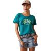 imageARIAT Womens Rainbow Logo TShirt Charcoal HeatherTeal Green Heather