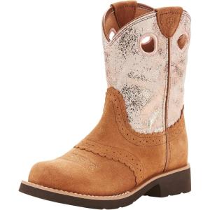 imageARIAT Fatbaby Cowgirl Girls ToddlerYouth BootDark PeanutGolden Pink