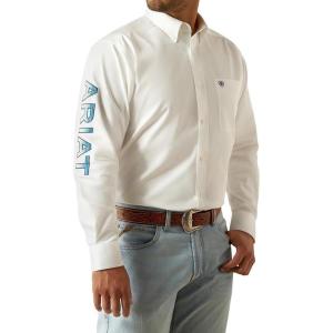 imageAriat Mens Team Logo White Classic ShirtWhiteTeal
