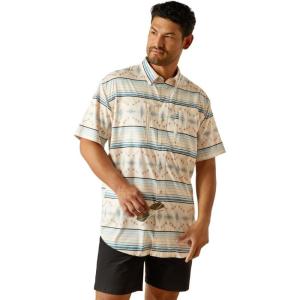 imageAriat Mens Taupe Grey Venttek Short Sleeve ShirtMoonbeam