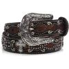 imageARIAT Girls Rhinestone Cross Conchos Faux Crocodile BeltBrown