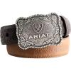 imageARIAT Boys Rectangle Rope Edge Shield Buckle Embossed Belt Little KidsBig KidsBrown