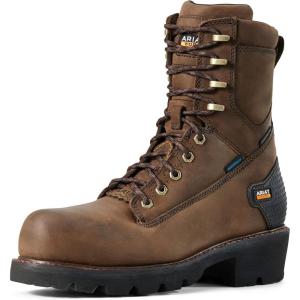 imageAriat Mens Powerline 8quot Waterproof Composite Toe Work BootOiled Dark Brown