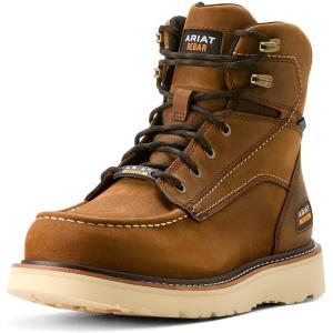 imageAriat Mens Rebar Wedge Moc Toe 6quot Waterproof Composite Toe Work BootDistressed Brown