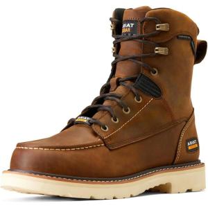 imageAriat Mens Rebar Lift 8quot Waterproof Composite Toe Work BootDistressed Brown