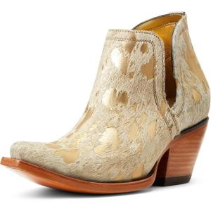 imageARIAT Womens WMS Dixon Haircalf Leopard Hair on Fashion BootWhite Metallic Hair on