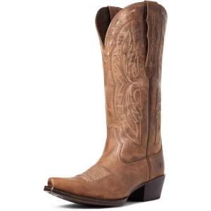 imageAriat Womens Heritage X Toe Elastic Wide Calf Western BootDark Brown