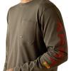 imageARIAT Mens Rebar Workman LogoBelugaRed Ochre