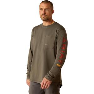 imageARIAT Mens Rebar Workman LogoBelugaRed Ochre
