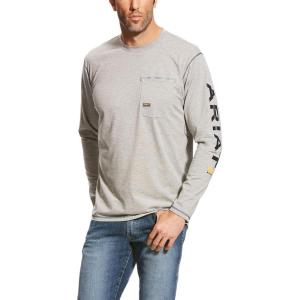imageARIAT Mens Rebar Workman LogoHeather Grey