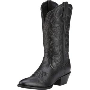 imageAriat Womens Heritage R Toe Western BootBlack Deertan