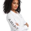 imageAriat Womens Team Kirby Stretch ShirtWhiteLeopard