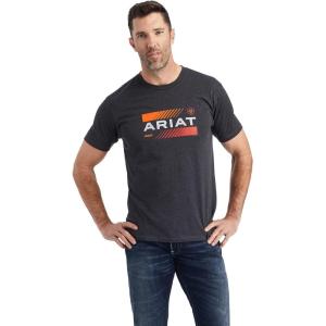 imageAriat Mens Graphic TShirtCharcoal HeatherOctane Stack