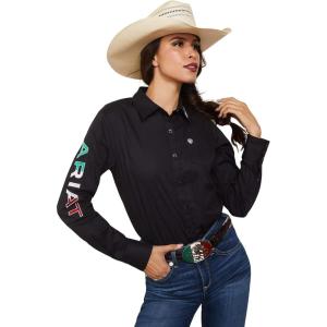 imageAriat Womens Team Kirby Stretch ShirtBlack W Mexico Flag Emb