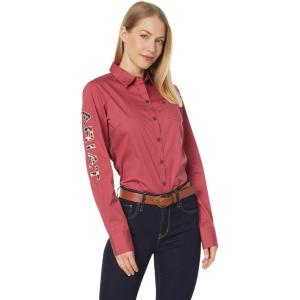 imageAriat Womens Team Kirby Stretch ShirtEarth RedPony Embroidery