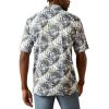 imageARIAT Mens All Over Print PoloWhite Tropical