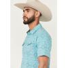 imageARIAT Mens Retro Western Snap PoloLight Blue Southwest