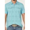 imageARIAT Mens Retro Western Snap PoloLight Blue Southwest
