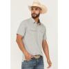 imageARIAT Mens Retro Western Snap PoloLight Grey Heather